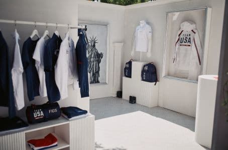 Outdoor display for Figs clothing x Team USA