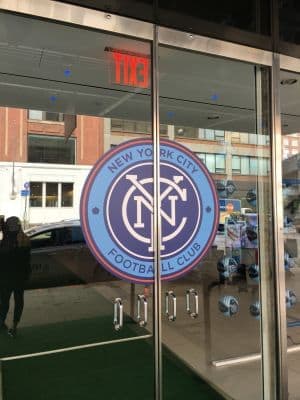 Vinyl Store Front Display for New York City Football Club