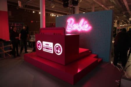 DJ Booth & Neon Sign for Barbie