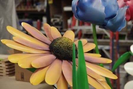 Metal Flowers for Easter Event at Rockefeller Center