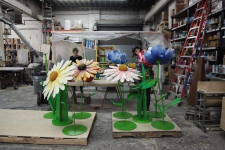 Metal Flowers for Easter Event at Rockefeller Center