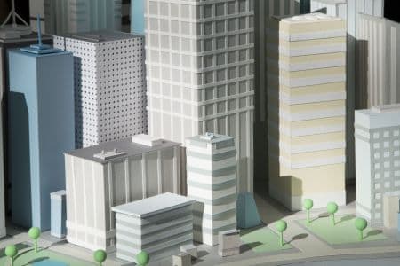 Miniature Paper Cityscape Display for JetBlue