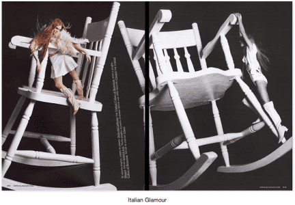 Large Scale Wooden Rocking Chair for Italian Glamour