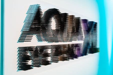Lighted Sign Composed of Pencils for Make Up Forever