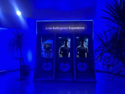 Integrated display and sound booths for EA Sports Investors Day