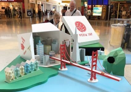 Miniature Paper City Display for Jet Blue