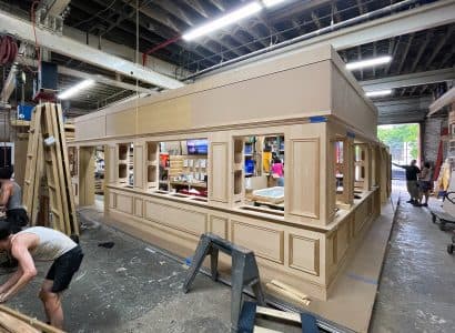 Coach booth fabricated by TFNYC for the 2025 WNBA in Indianapolis